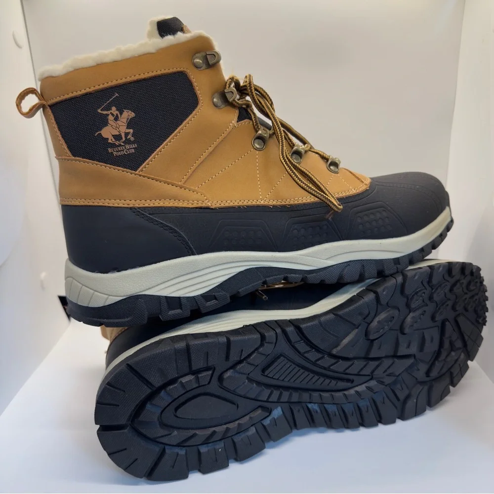 Men's Beverly Hills Polo Club Brown and Black Insulated Winter Boots